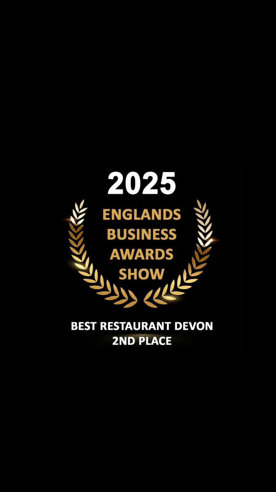 England's Business Awards Show 2025 2nd place badge